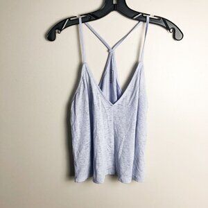 Me To We Flow Cropped Racerback Knit Tank Top Small Lavender Purple